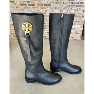 Tory Burch Benton 2 Tall Tassel Knee High Tumbled Leather Women's Boots Size 5.5